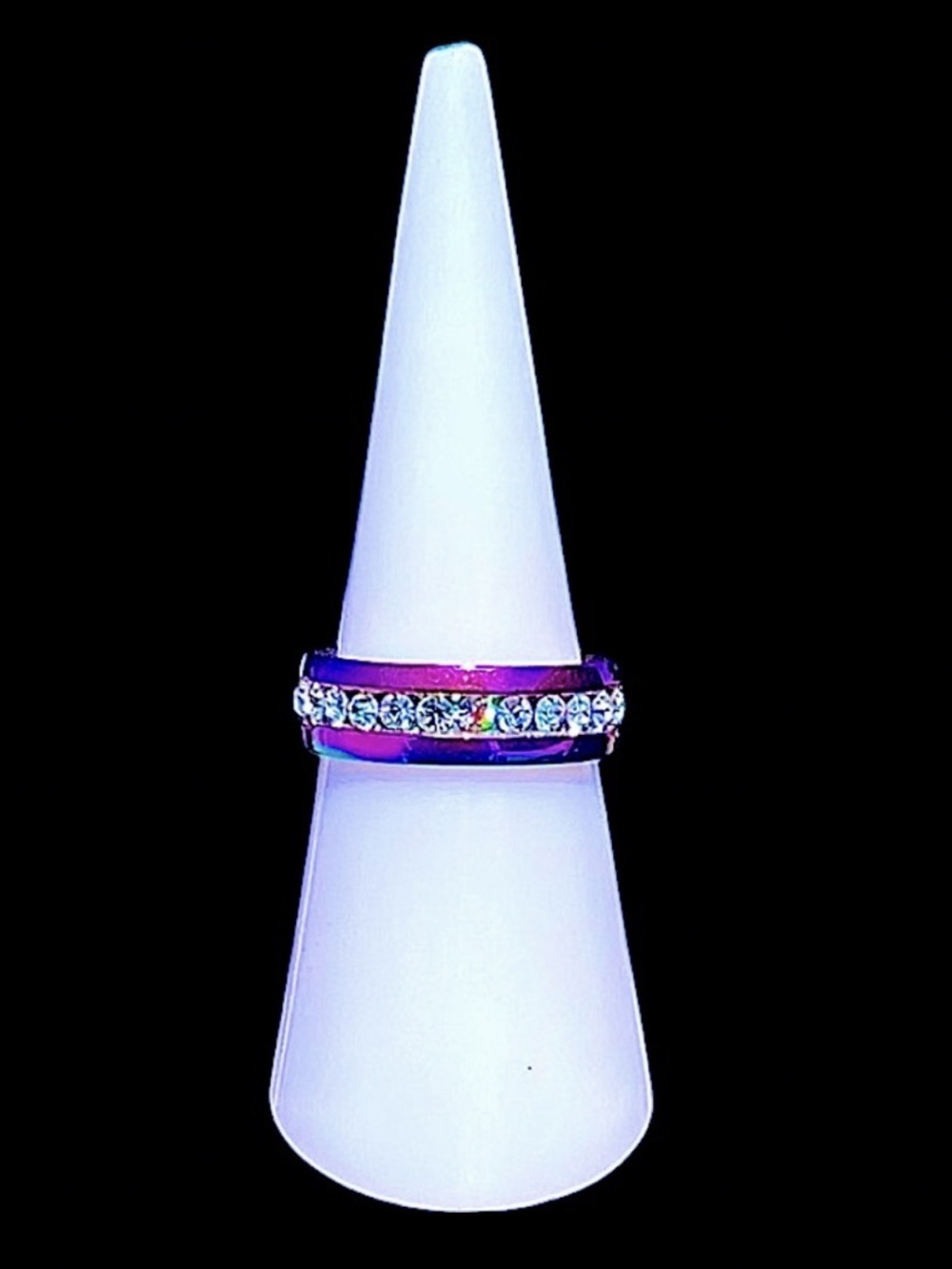 NWT Rainbow band Ring with zircon inlay NWT - Picture 3 of 11